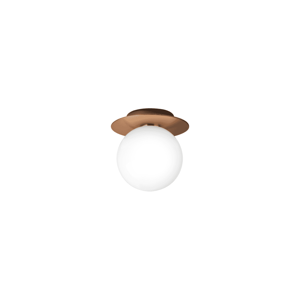 Nuura Liila 1 Light Medium IP44 Wall/Flush Light - Dark Bronze & Opal Glass