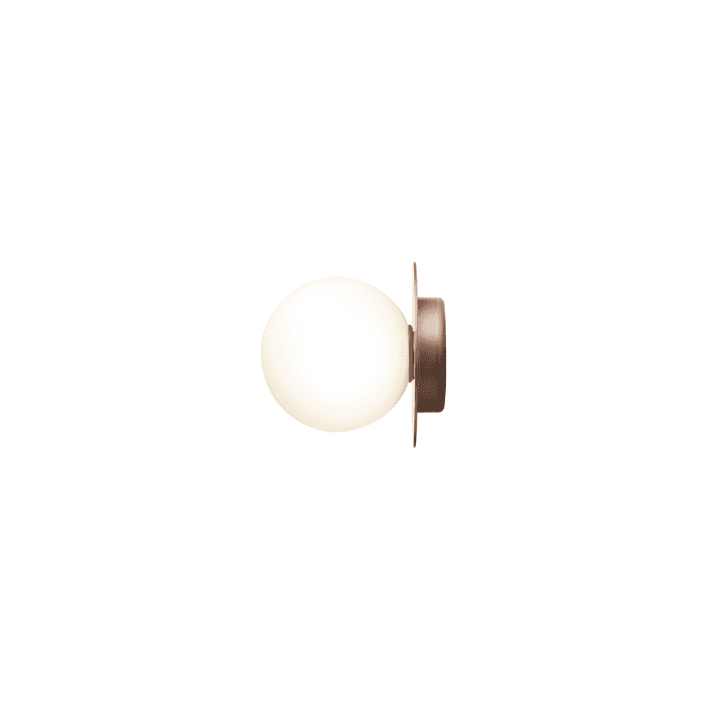 Nuura Liila 1 Light Medium IP44 Wall/Flush Light - Dark Bronze & Opal Glass