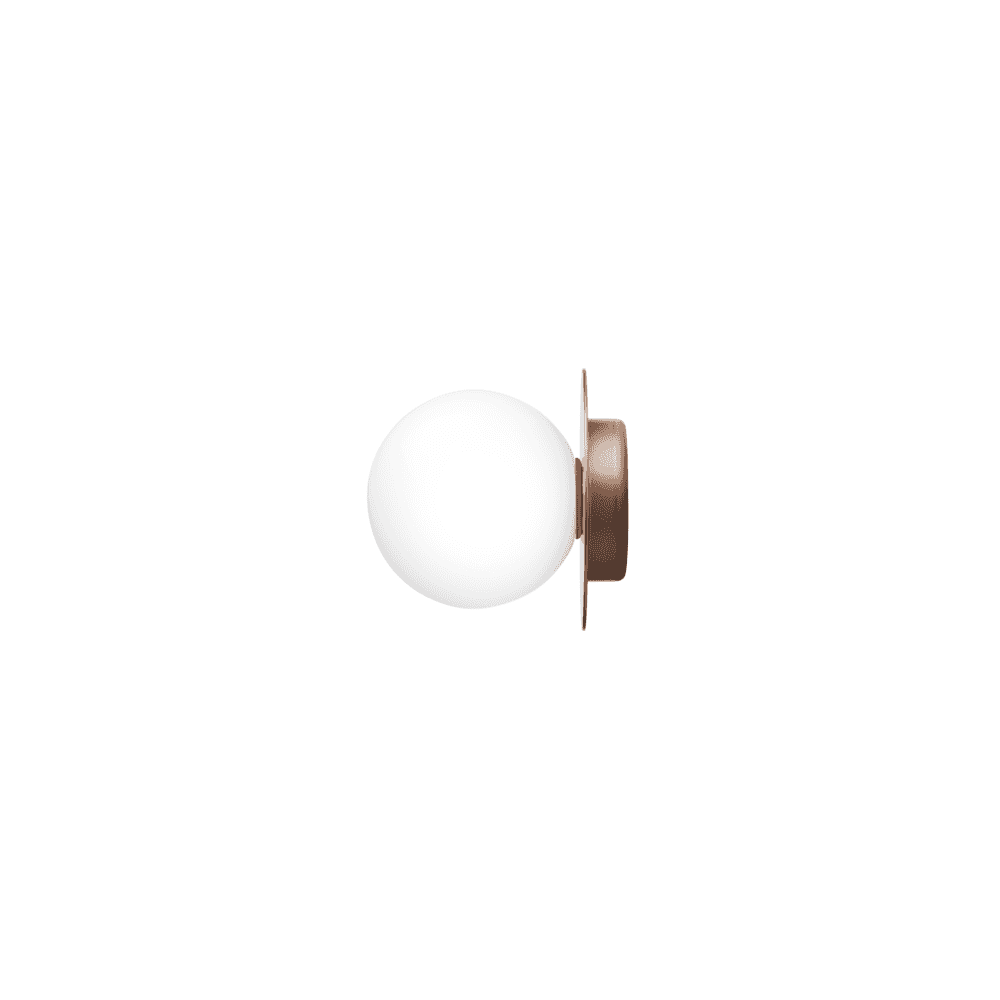 Nuura Liila 1 Light Medium IP44 Wall/Flush Light - Dark Bronze & Opal Glass