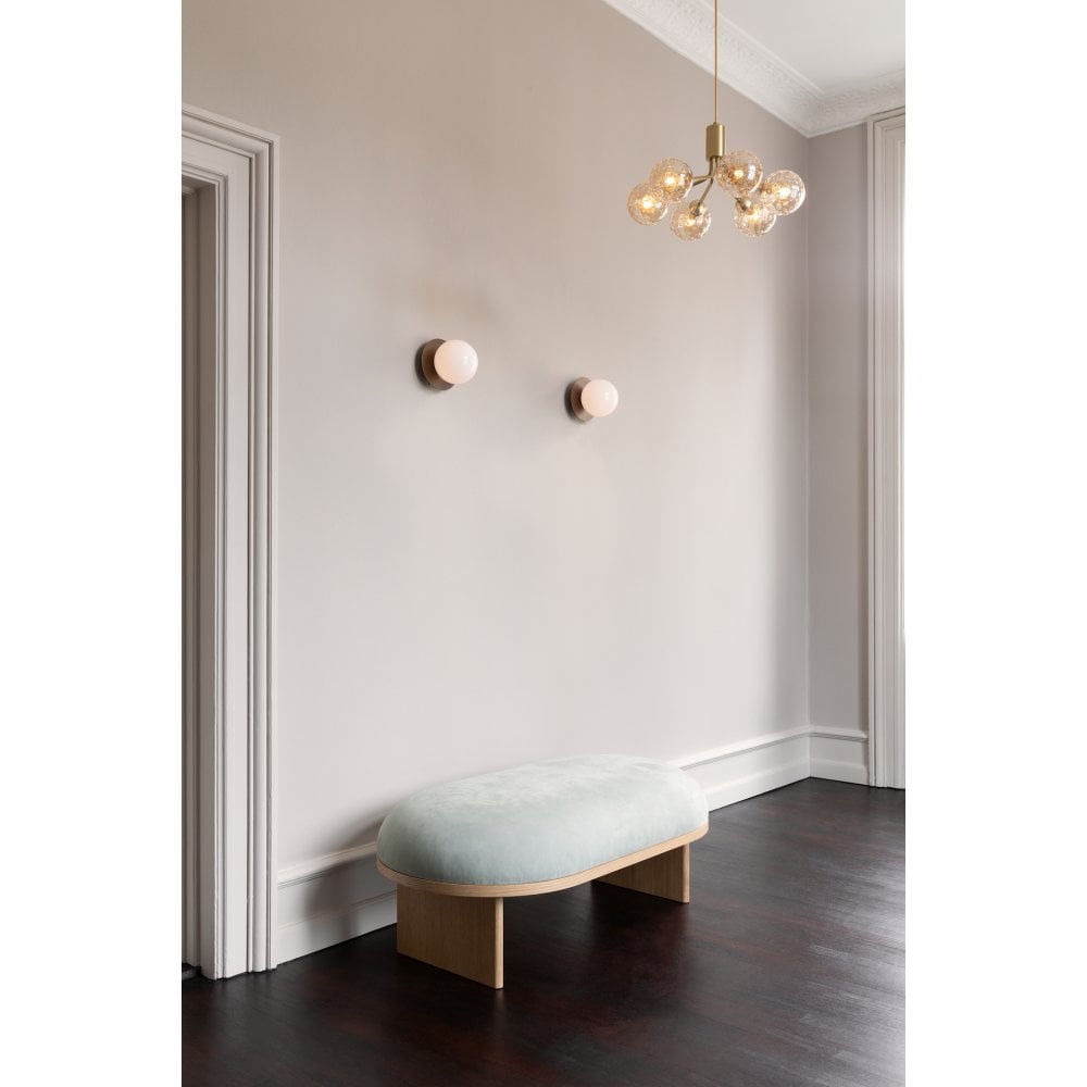 Nuura Liila 1 Light Medium IP44 Wall/Flush Light - Dark Bronze & Opal Glass