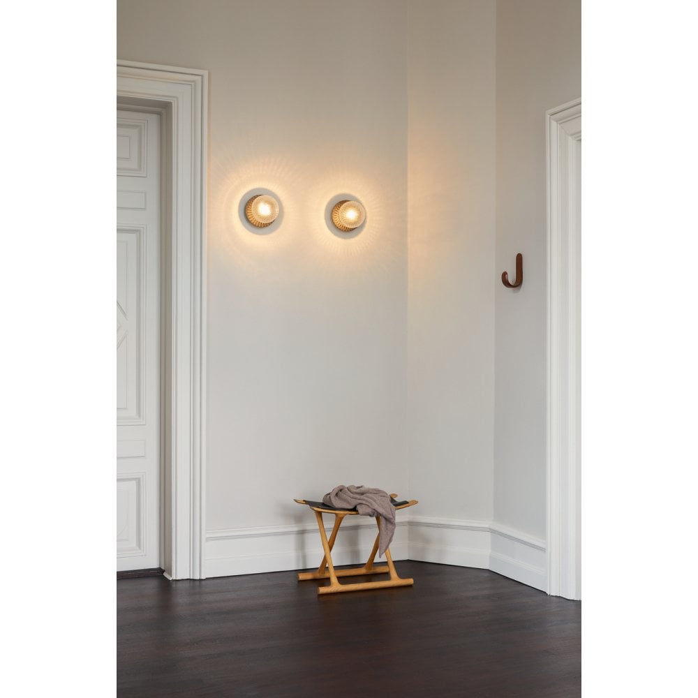 Nuura Liila 1 Light Medium IP44 Wall/Flush Light - Dark Bronze & Optic Clear Glass