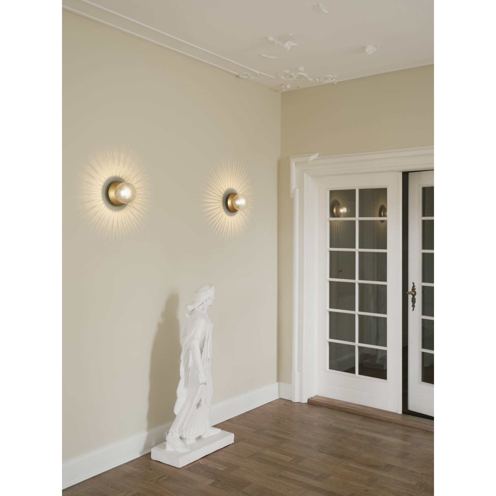 Nuura Liila 1 Light Medium IP44 Wall/Flush Light - Dark Bronze & Optic Clear Glass