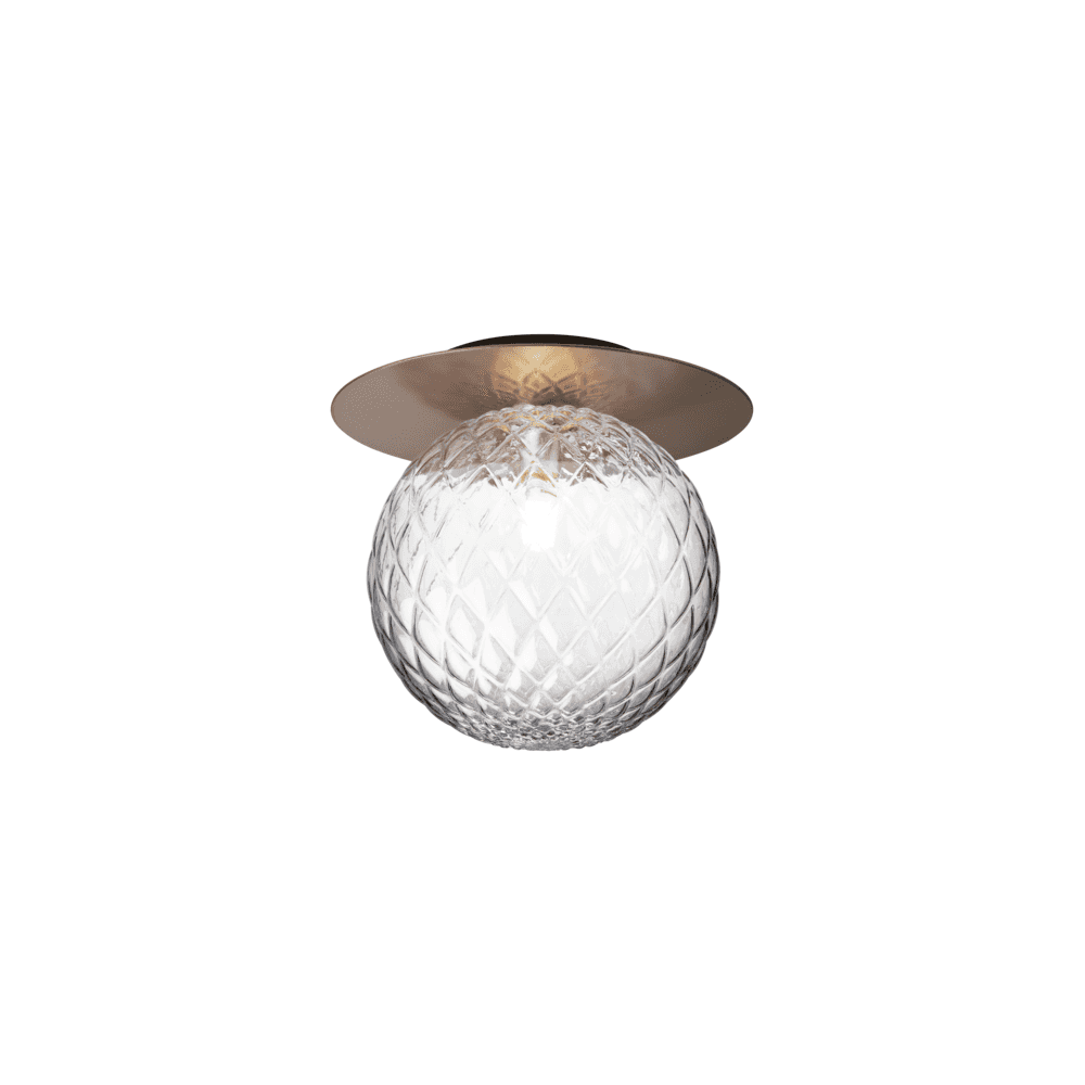 Nuura Liila 1 Light Large IP44 Wall/Flush Light - Dark Bronze & Optic Clear Glass