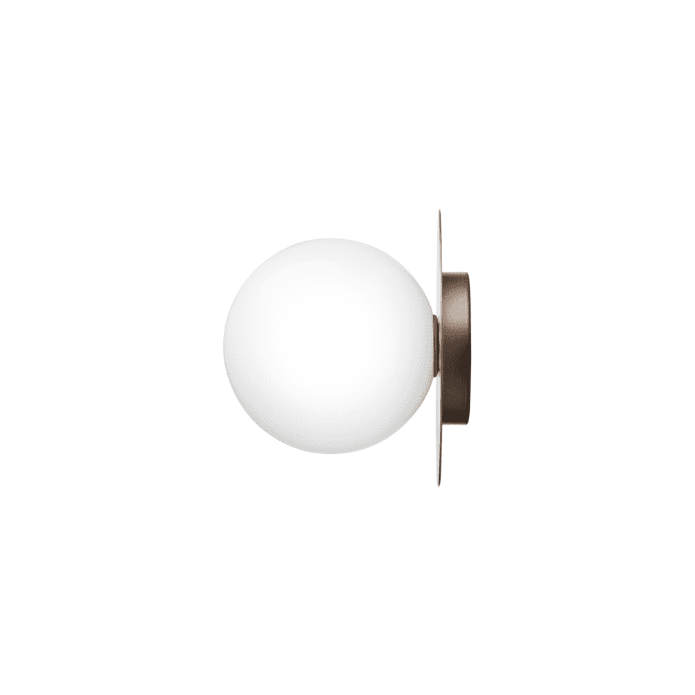 Nuura Liila 1 Light Large IP44 Wall/Flush Light - Dark Bronze & Opal Glass
