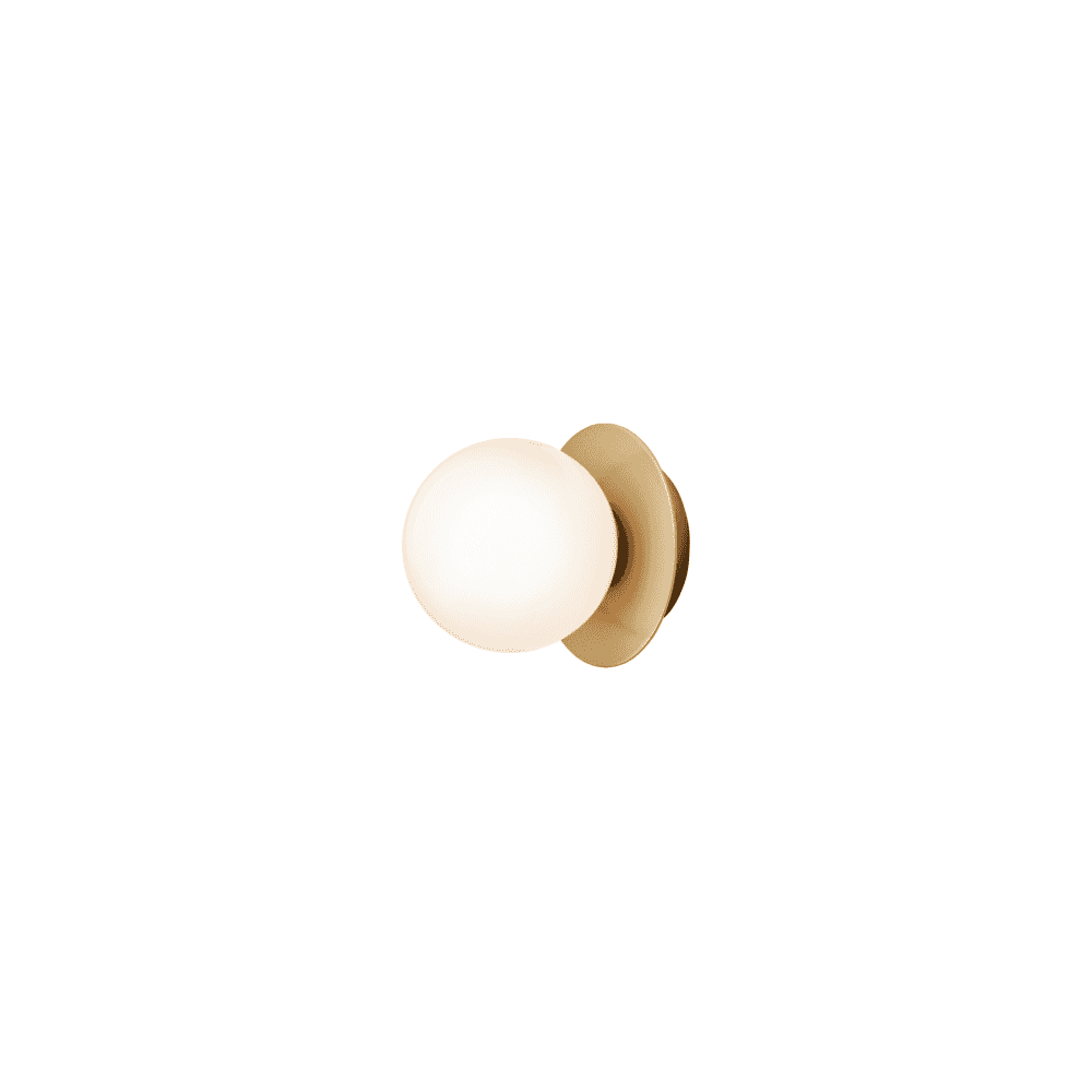 Nuura Liila 1 Light Small IP44 Wall/Flush Light - Nordic Gold & Opal Glass