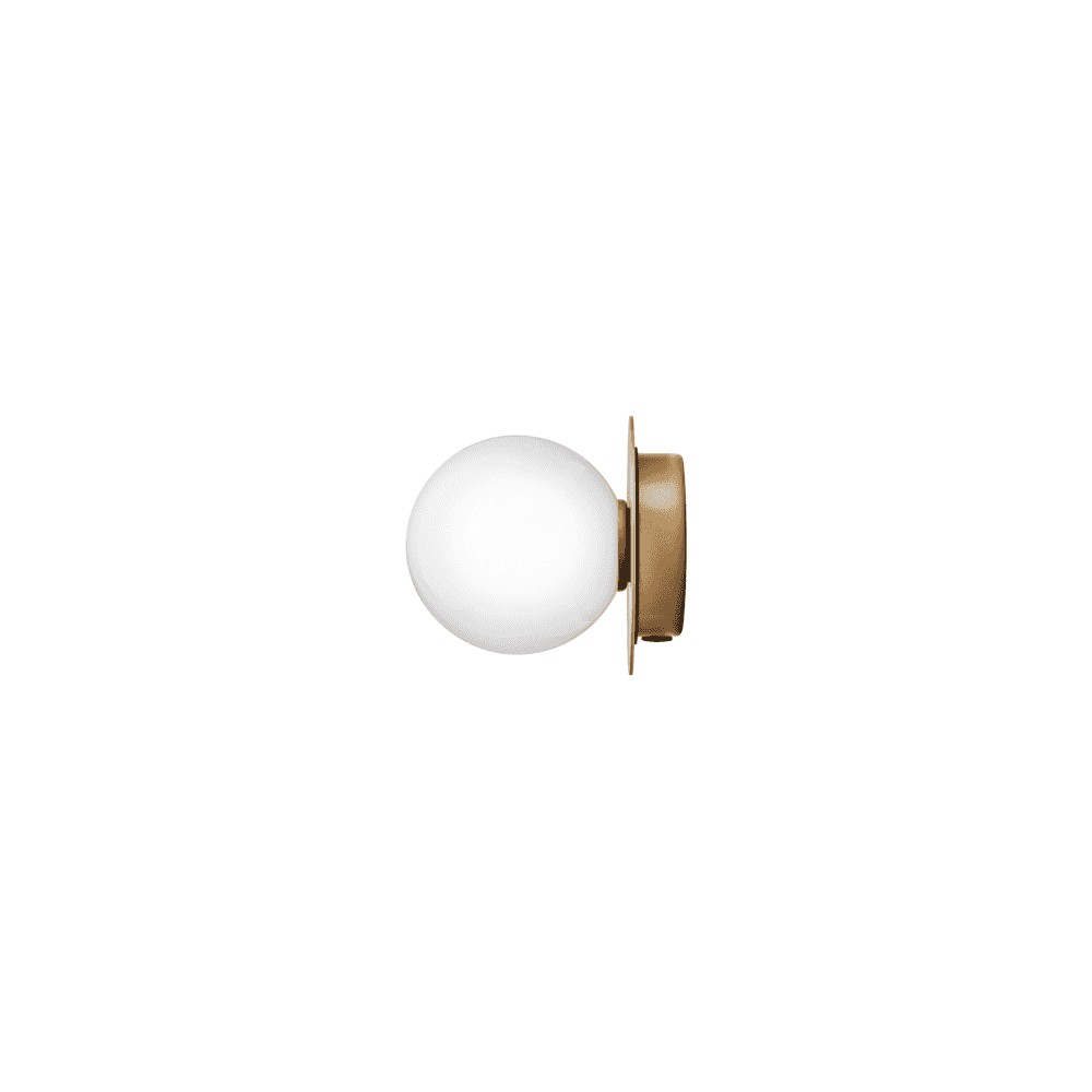 Nuura Liila 1 Light Small IP44 Wall/Flush Light - Nordic Gold & Opal Glass