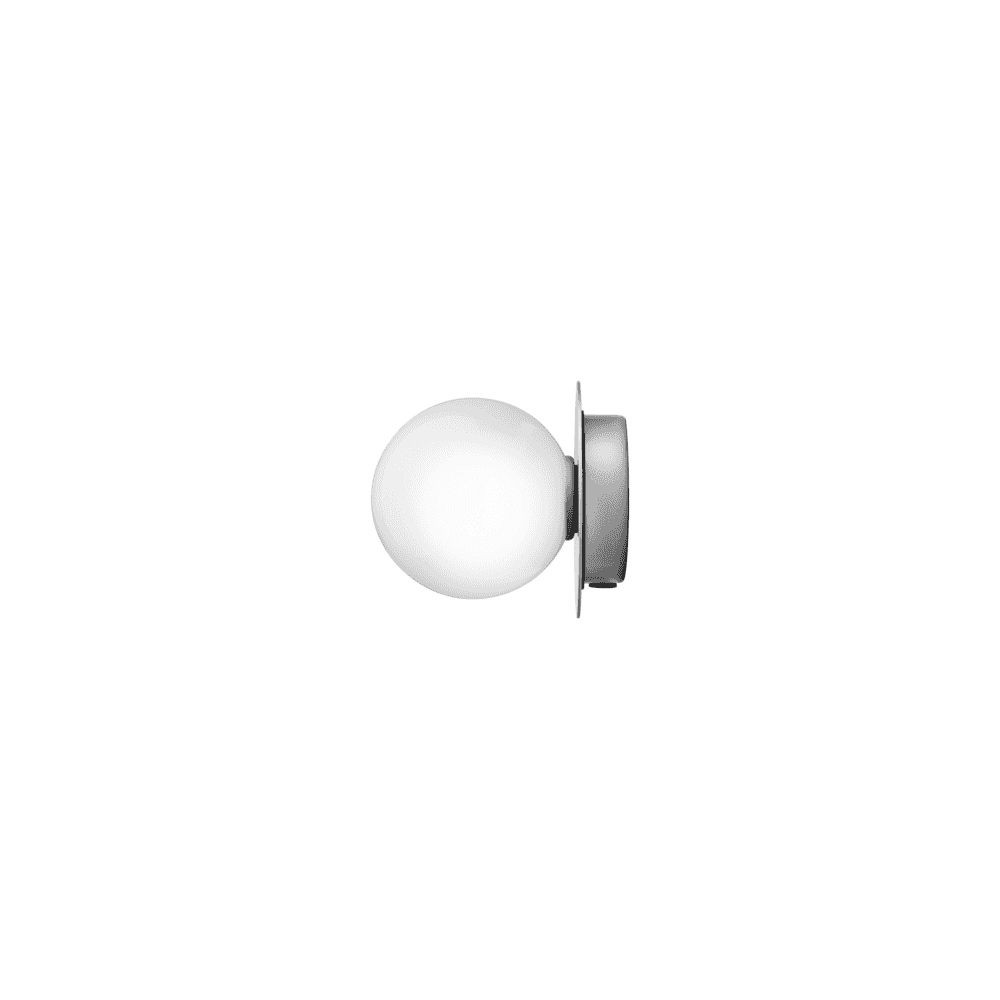 Nuura Liila 1 Light Small IP44 Wall/Flush Light - Light Silver & Opal Glass