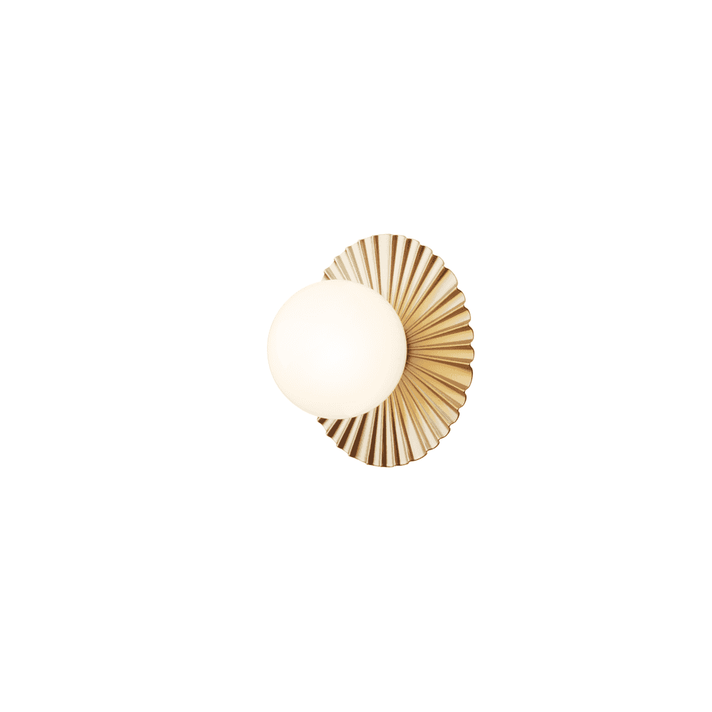 Nuura Liila Muuse Small IP44 Wall/Flush Light - Nordic Gold & Opal Glass