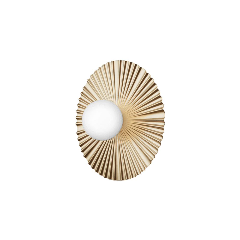 Nuura Liila Muuse Medium IP44 Wall/Flush Light - Nordic Gold & Opal Glass