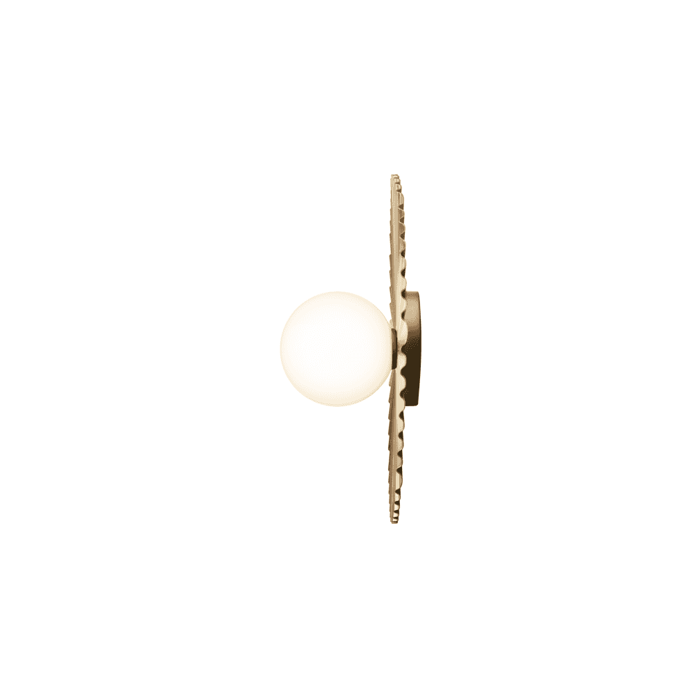 Nuura Liila Muuse Medium IP44 Wall/Flush Light - Nordic Gold & Opal Glass