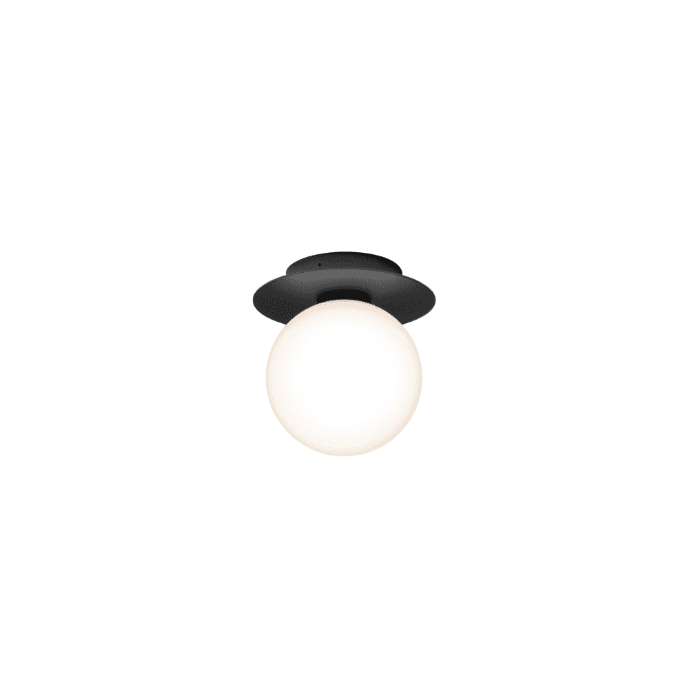 Nuura Liila 1 Light Outdoor Wall/Flush Light - Black & Opal Glass