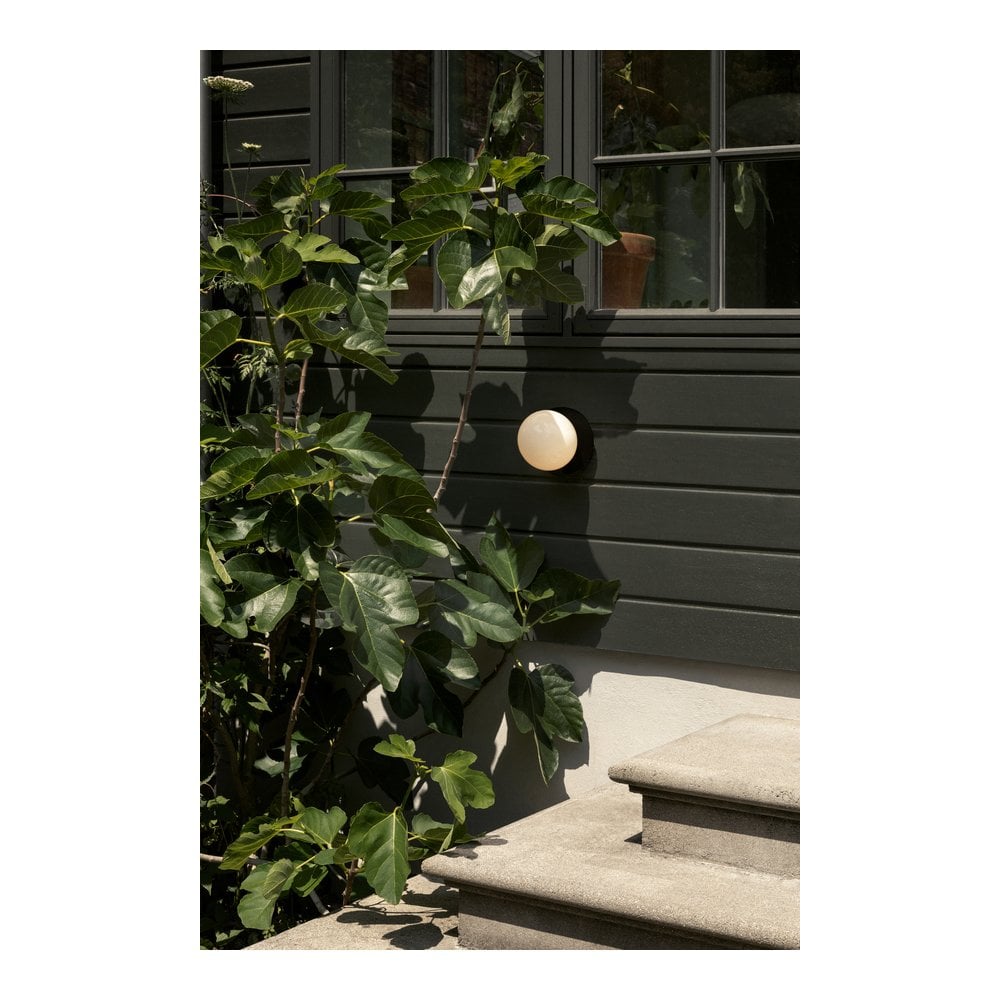 Nuura Liila 1 Light Outdoor Wall/Flush Light - Black & Opal Glass