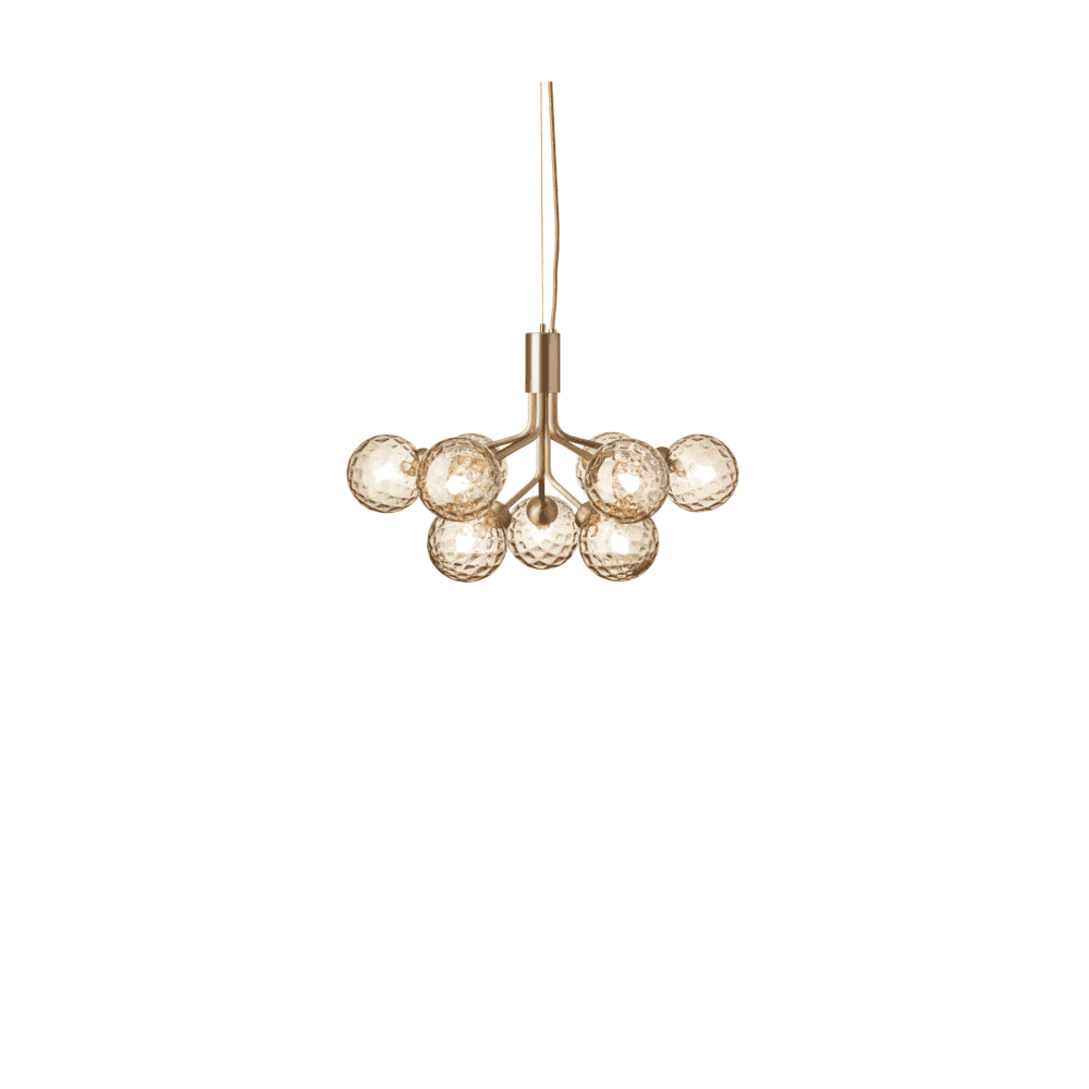 Nuura Apiales 9 Light Chandelier - Brushed Brass & Optic Gold Glass