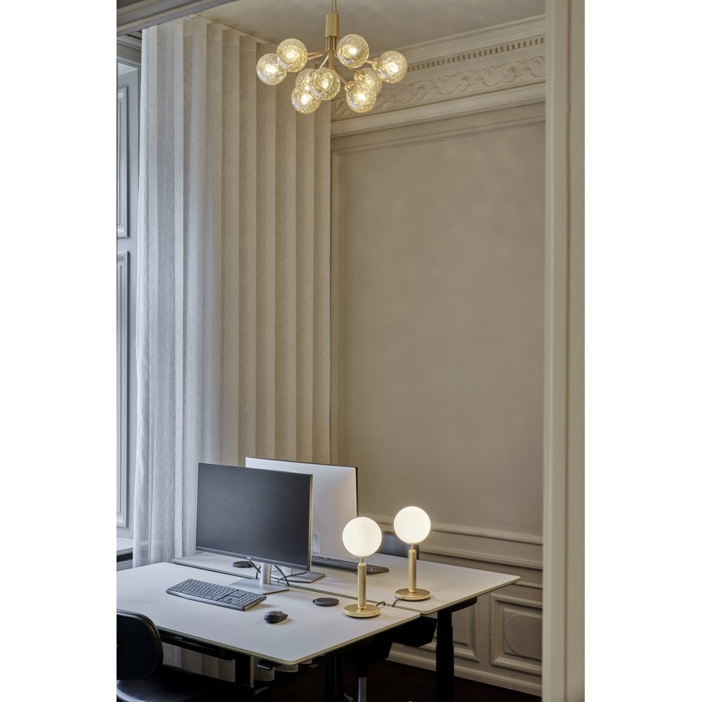 Nuura Apiales 9 Light Chandelier - Brushed Brass & Optic Gold Glass