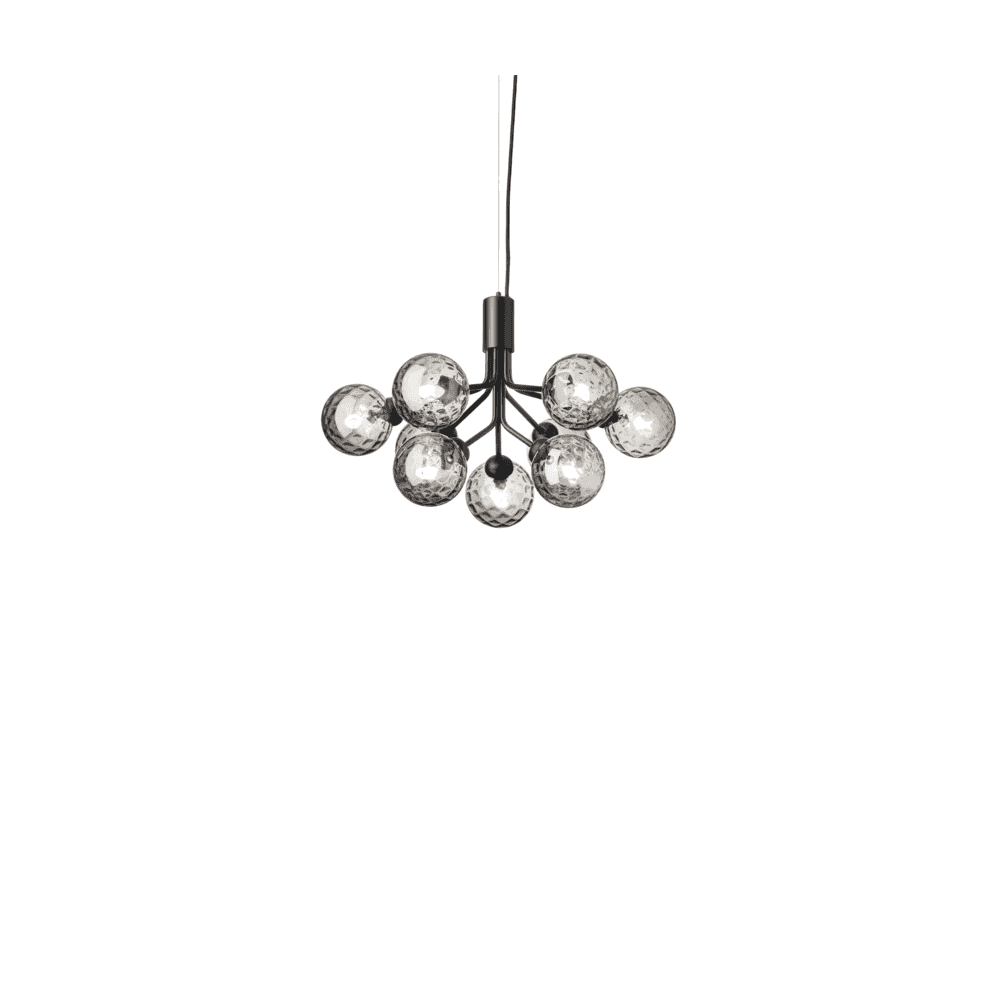 Nuura Apiales 9 Light Chandelier - Satin Black & Optic Smoked Glass