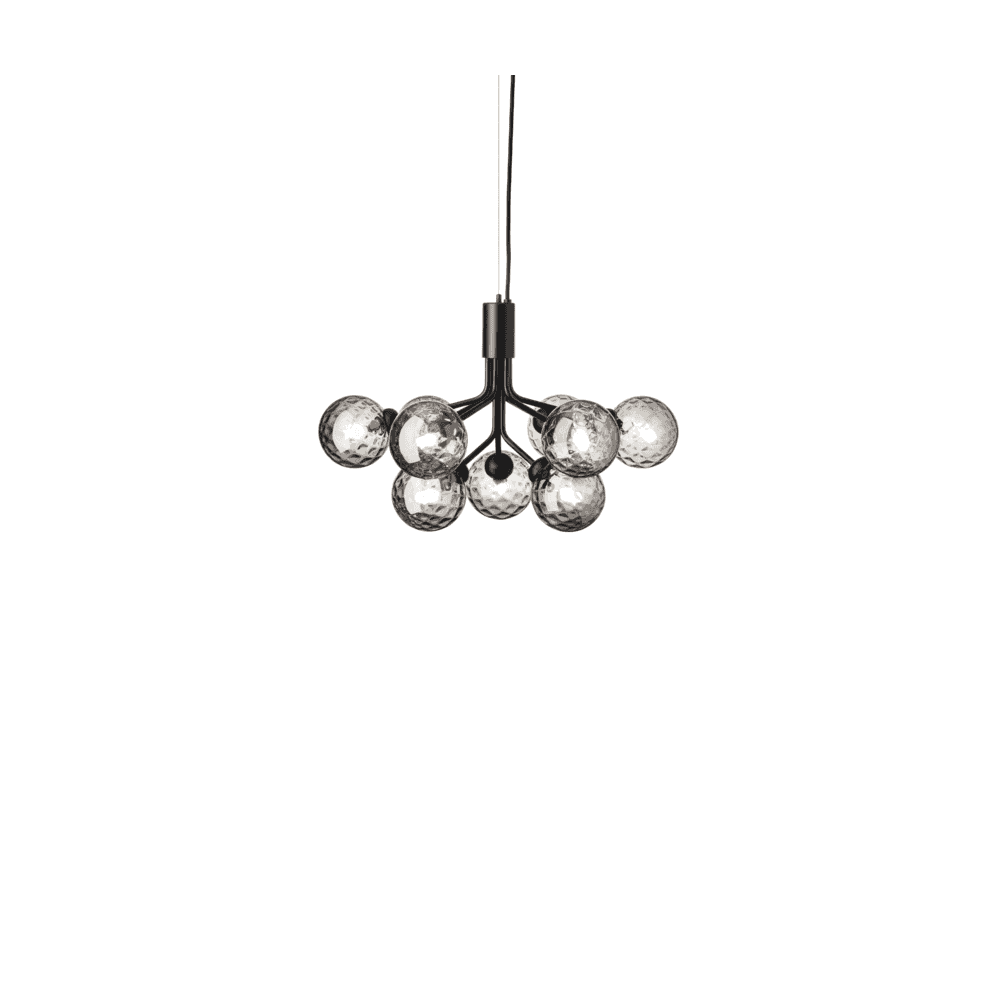 Nuura Apiales 9 Light Chandelier - Satin Black & Optic Smoked Glass