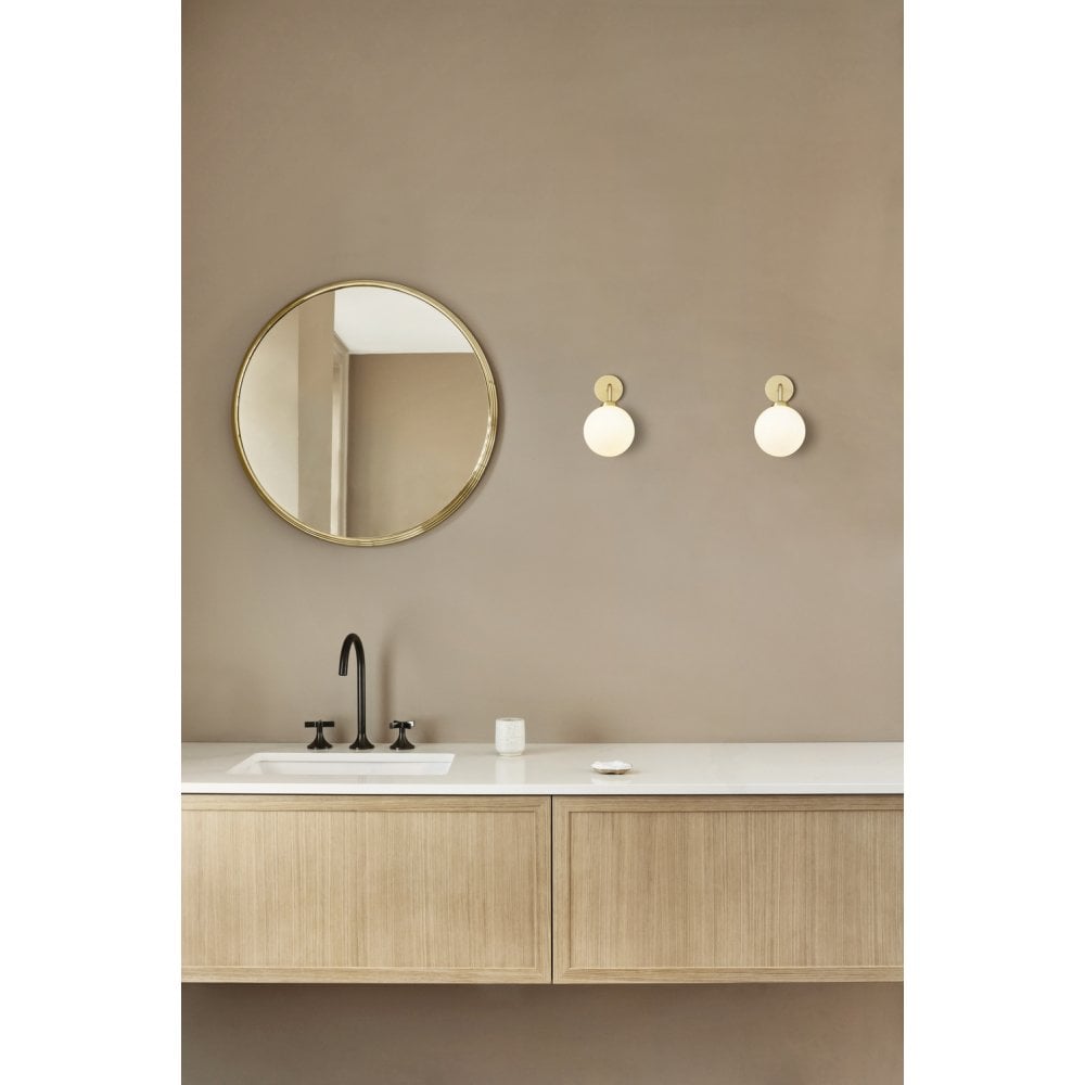 Nuura Apiales Hard-Wired Wall Light - Brushed Brass & Opal  Glass