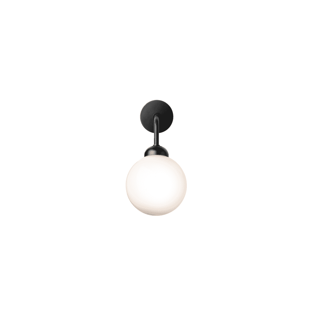 Nuura Apiales Hard-Wired Wall Light - Satin Black & Opal Glass