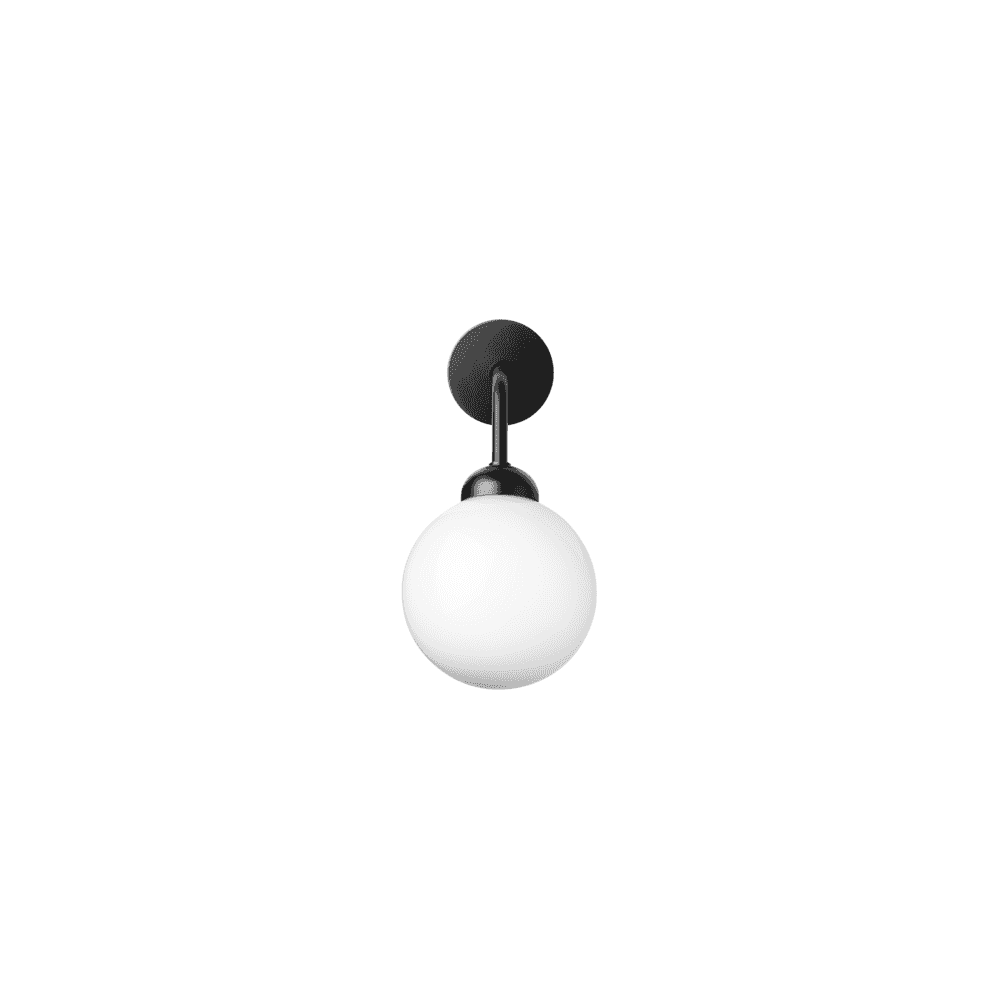 Nuura Apiales Hard-Wired Wall Light - Satin Black & Opal Glass