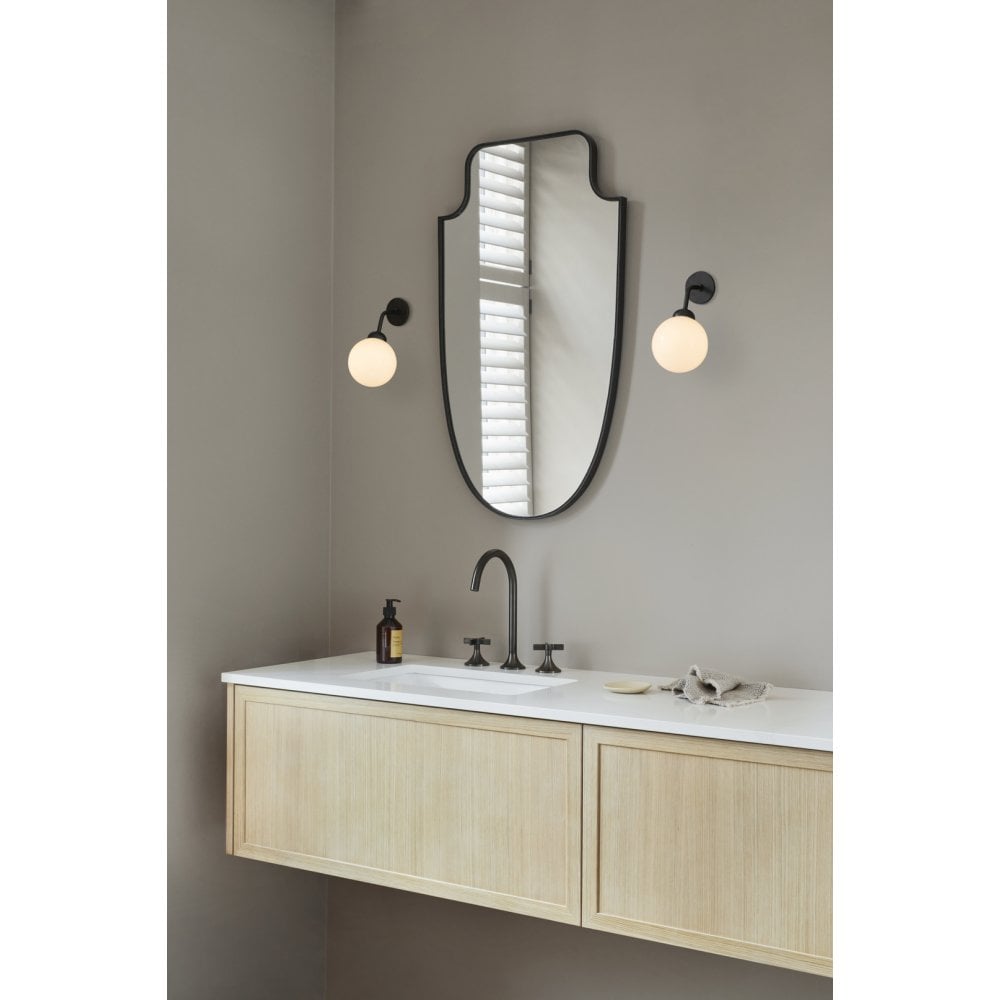 Nuura Apiales Hard-Wired Wall Light - Satin Black & Opal Glass