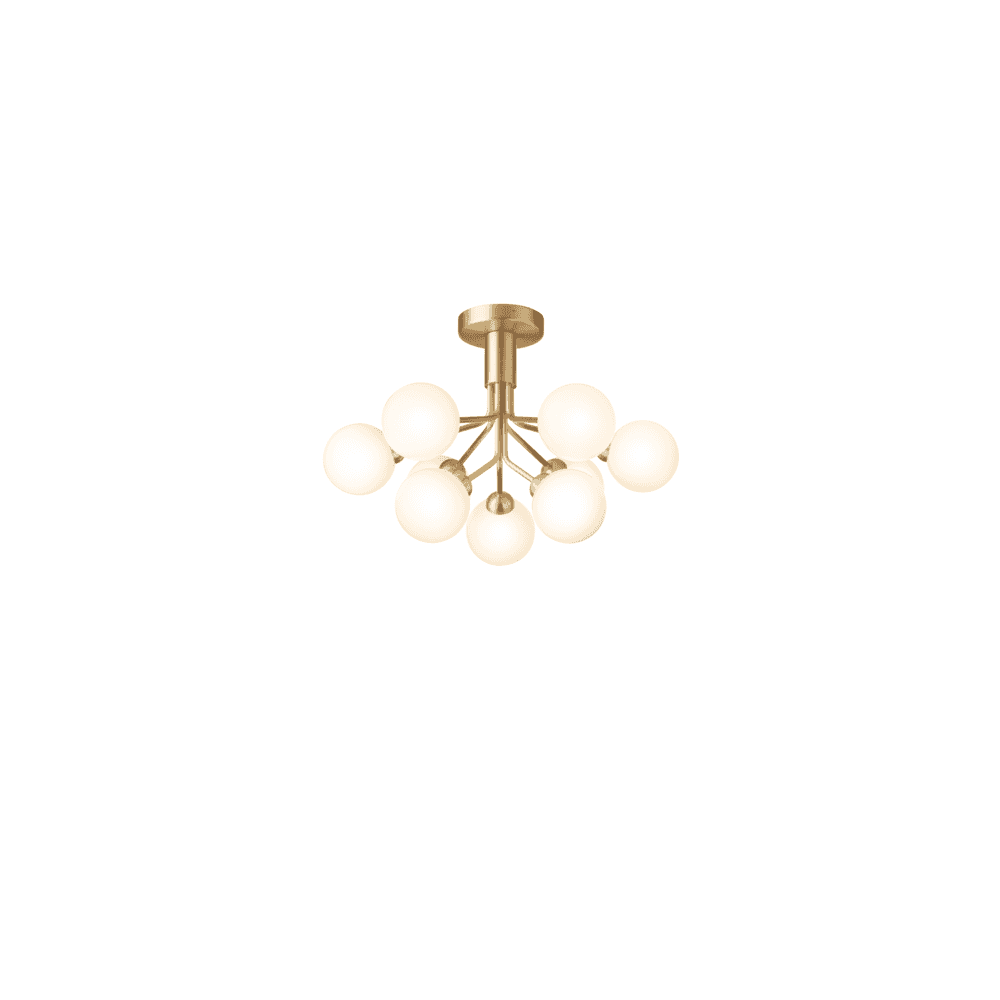 Nuura Apiales 9 Light Ceiling Light - Brushed Brass & Opal Glass