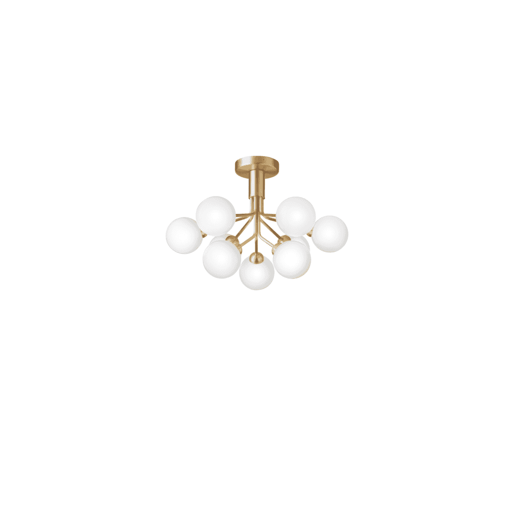 Nuura Apiales 9 Light Ceiling Light - Brushed Brass & Opal Glass
