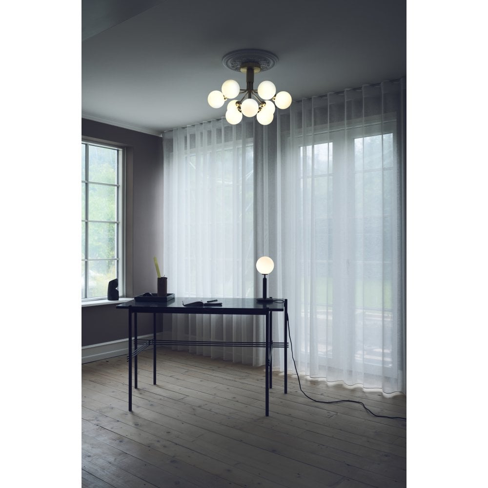Nuura Apiales 9 Light Ceiling Light - Brushed Brass & Opal Glass