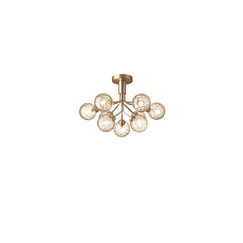 Nuura Apiales 9 Light Ceiling Light - Brushed Brass & Optic Gold Glass