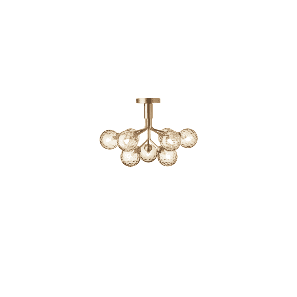 Nuura Apiales 9 Light Ceiling Light - Brushed Brass & Optic Gold Glass