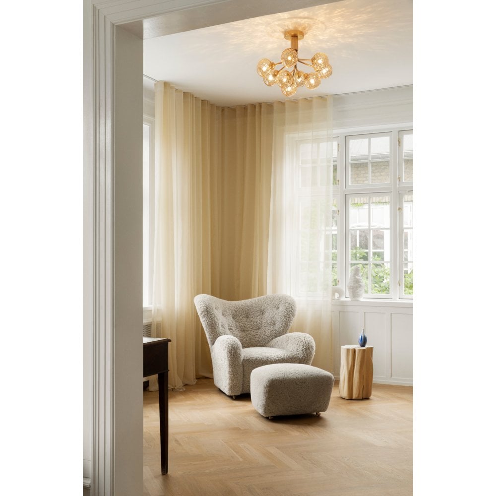 Nuura Apiales 9 Light Ceiling Light - Brushed Brass & Optic Gold Glass