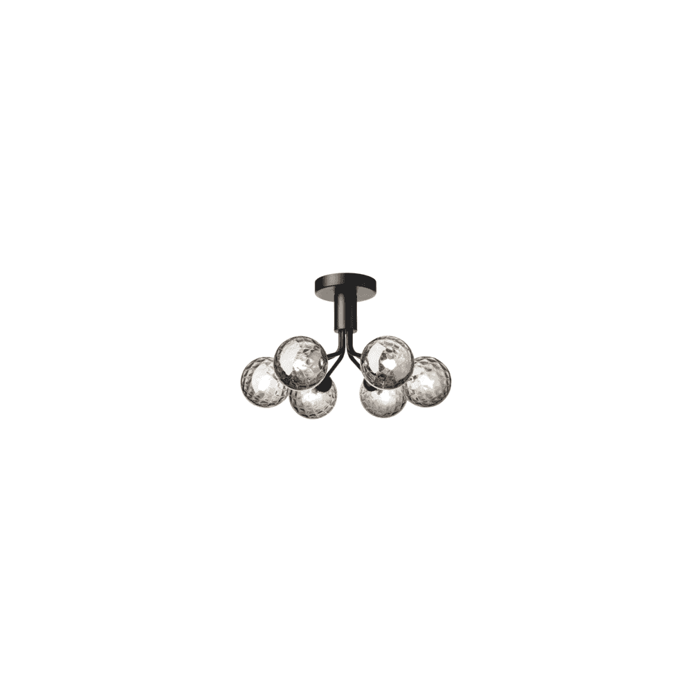 Nuura Apiales 6 Light Ceiling Light - Satin Black & Optic Smoked Glass