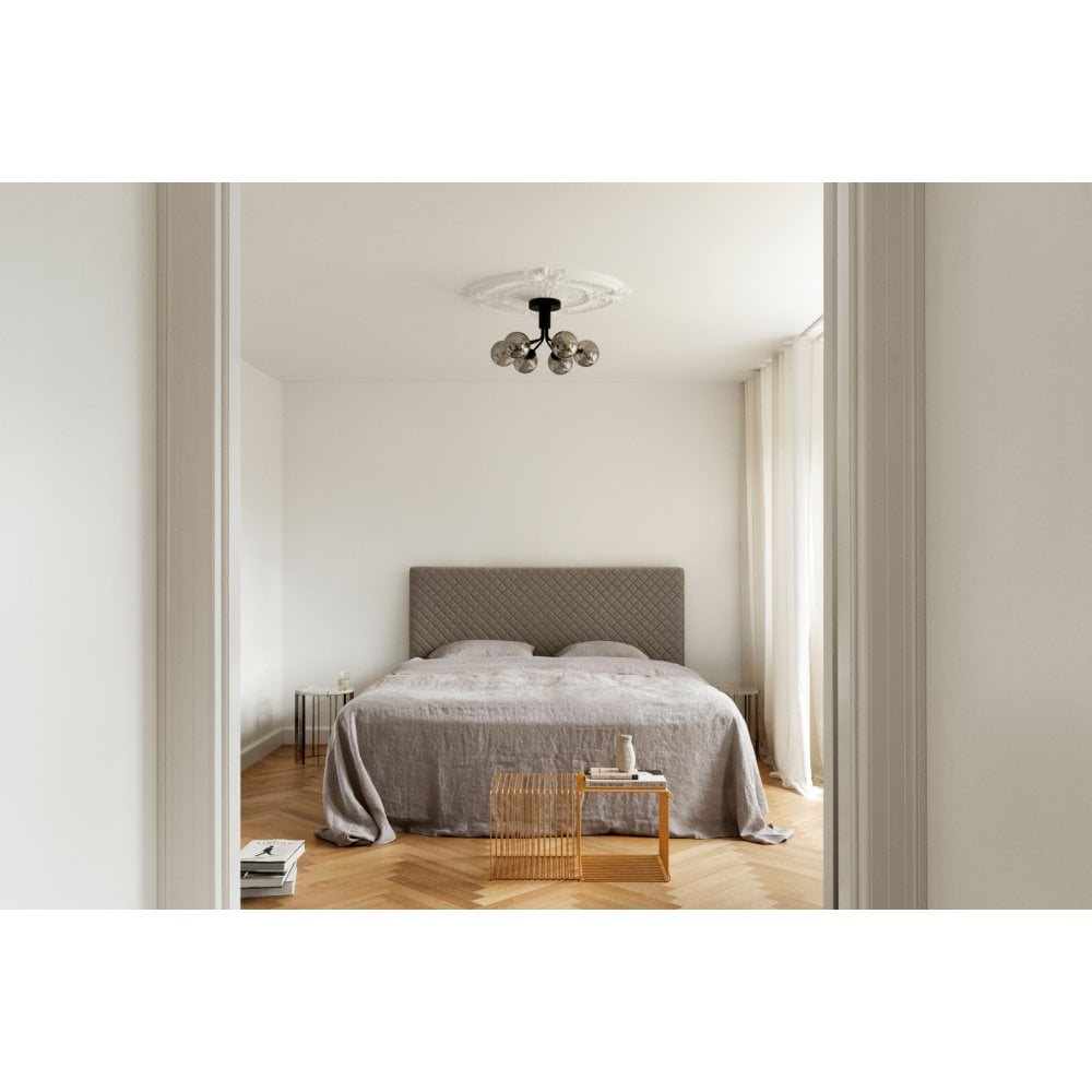 Nuura Apiales 6 Light Ceiling Light - Satin Black & Optic Smoked Glass