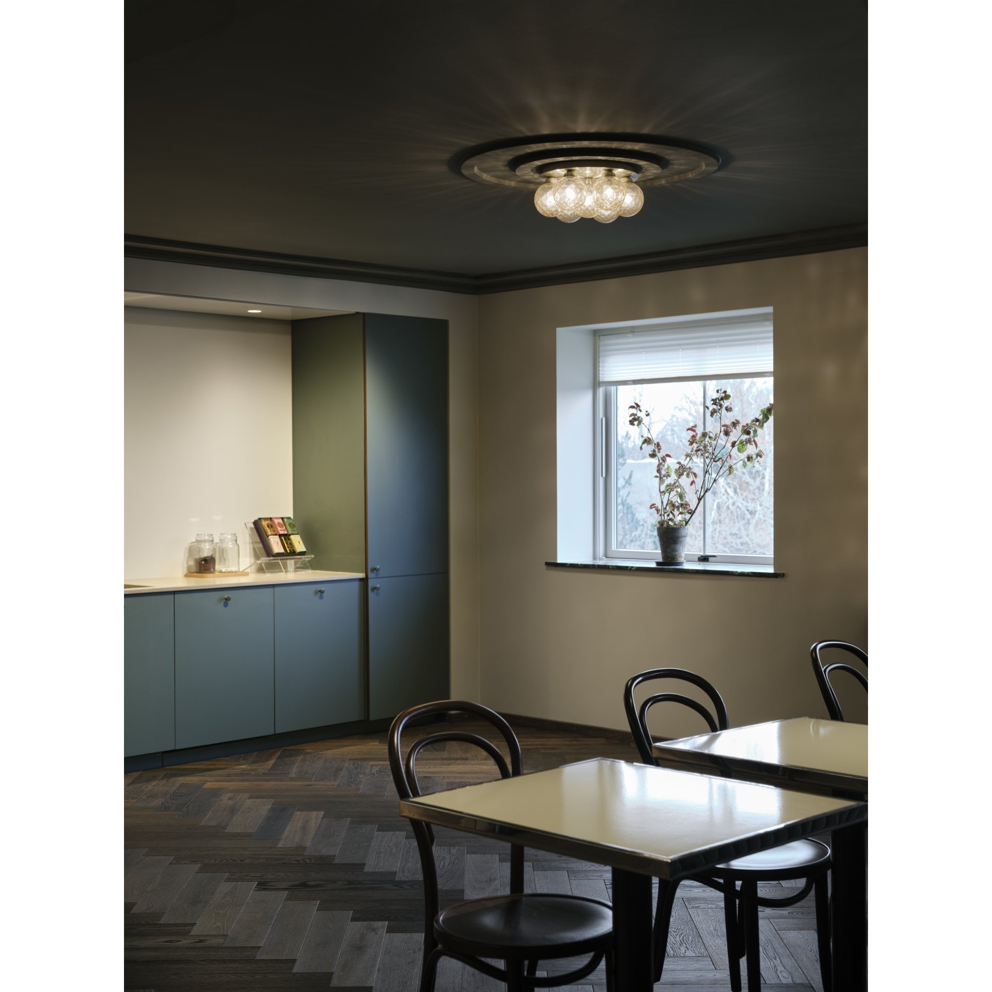 Nuura Apiales 7 Light Plafond Flush Light - Brushed Brass & Optic Gold Glass