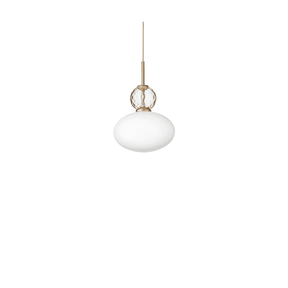 Nuura Rizzatto 32 Pendant - Satin Brass & Opal Glass
