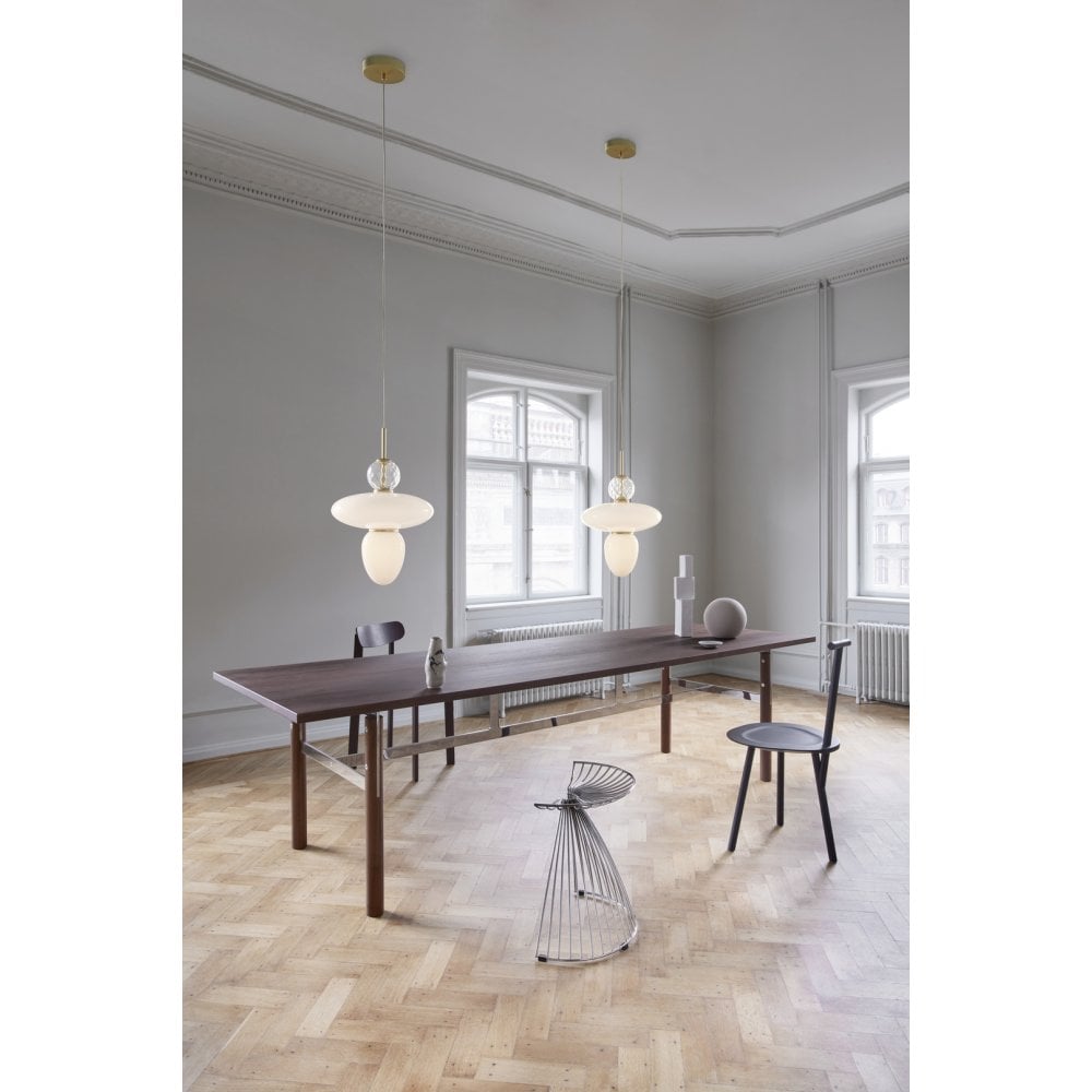 Nuura Rizzatto 43 Pendant - Satin Brass & Opal Glass