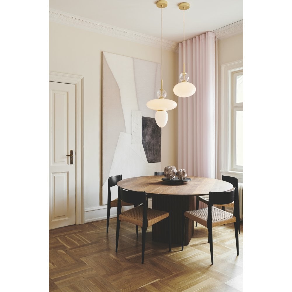 Nuura Rizzatto 43 Pendant - Satin Brass & Opal Glass
