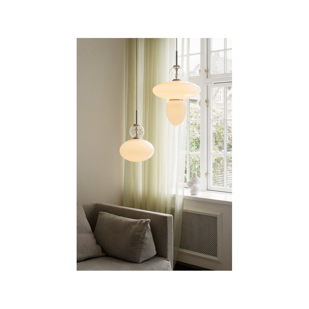 Nuura Rizzatto 43 Pendant - Satin Silver & Opal Glass