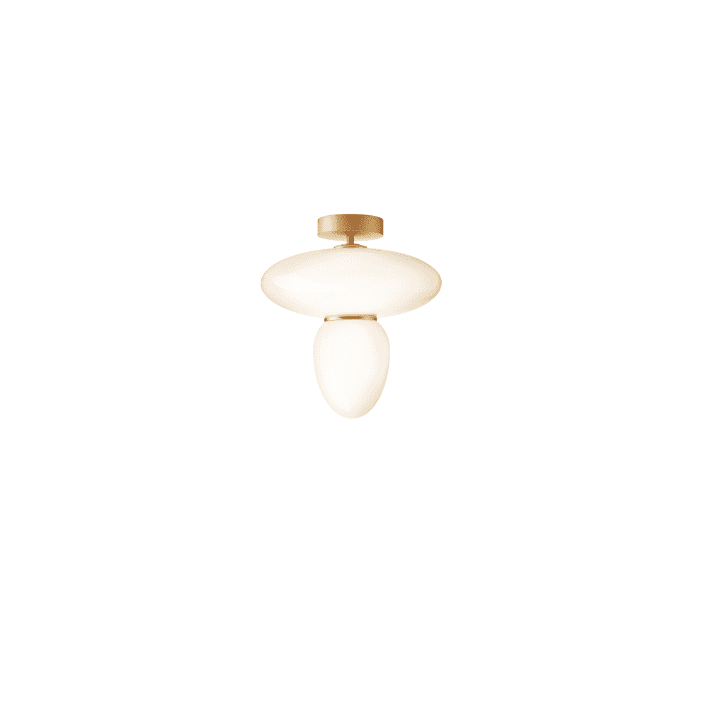 Nuura Rizzatto 42 Flush Light - Satin Brass & Opal Glass