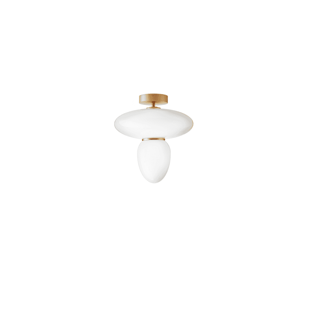 Nuura Rizzatto 42 Flush Light - Satin Brass & Opal Glass