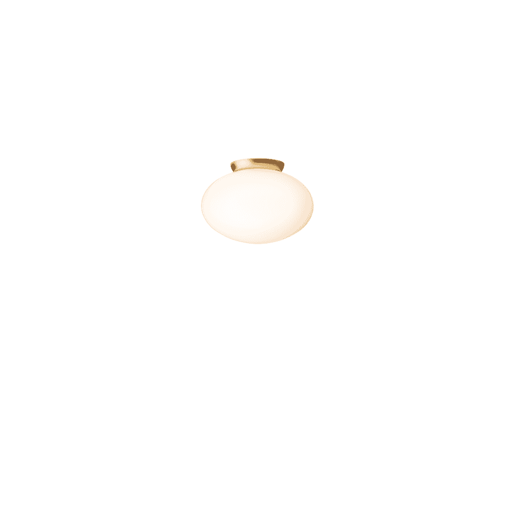 Nuura Rizzatto 301 Flush Light - Satin Brass & Opal Glass