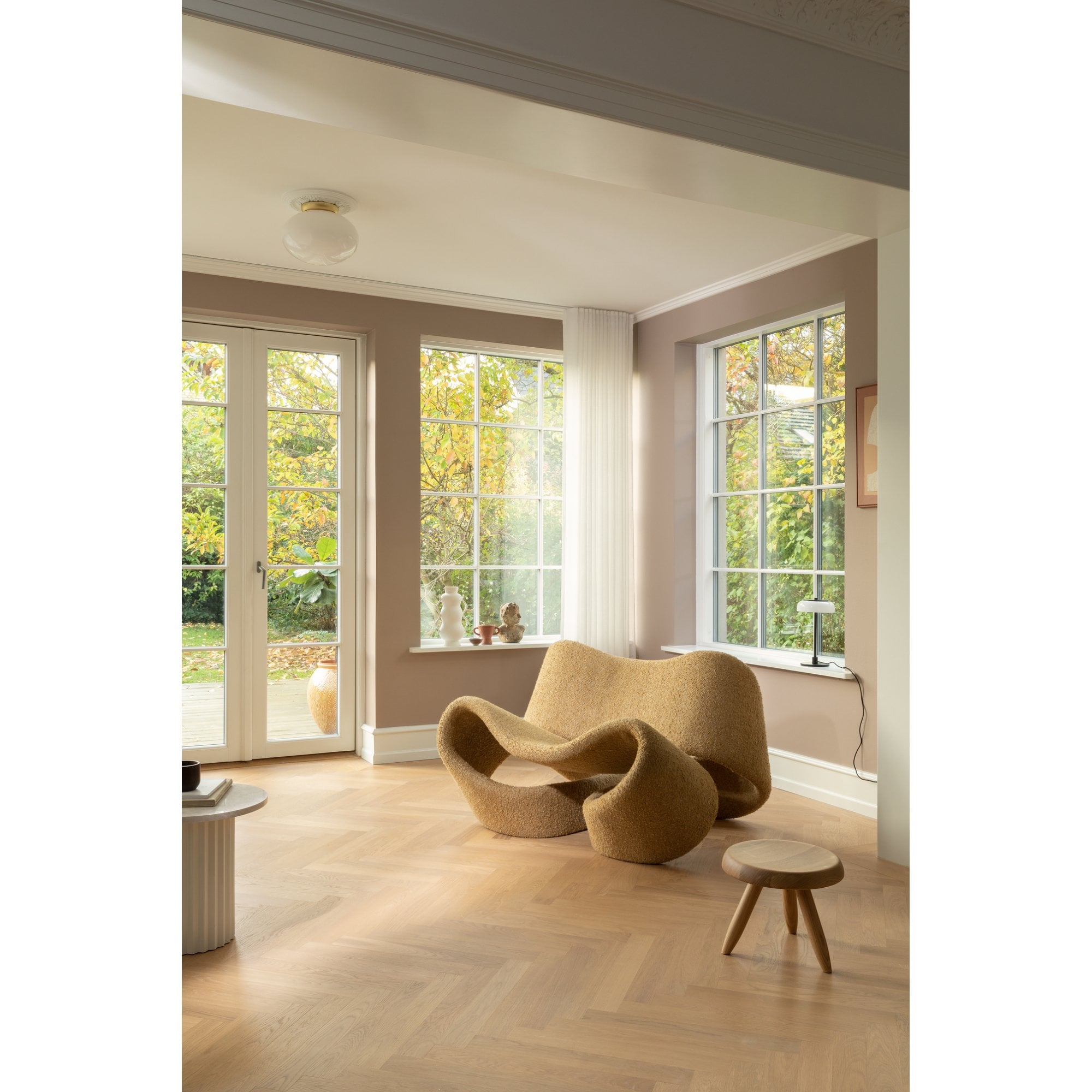 Nuura Rizzatto 301 Flush Light - Satin Brass & Opal Glass