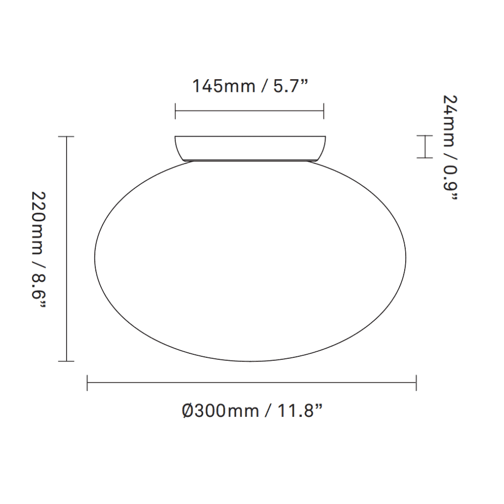 Nuura Rizzatto 301 Flush Light - Satin Brass & Opal Glass