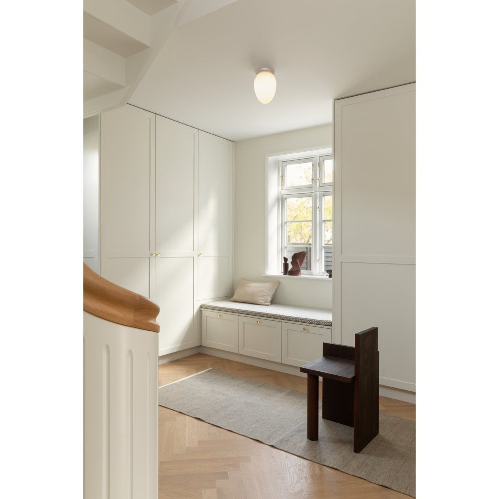 Nuura Rizzatto 171 Flush Light - Satin Silver & Opal Glass