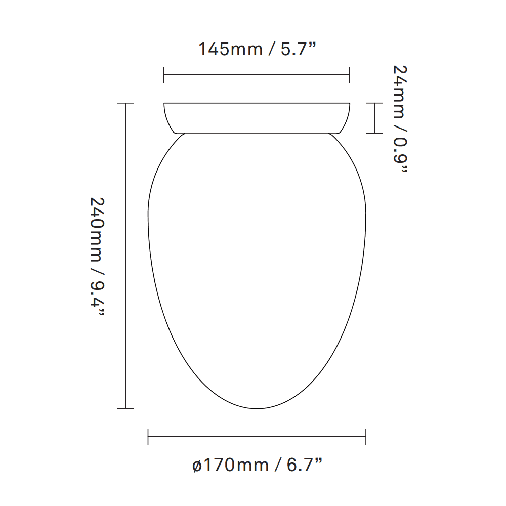 Nuura Rizzatto 171 Flush Light - Satin Silver & Opal Glass
