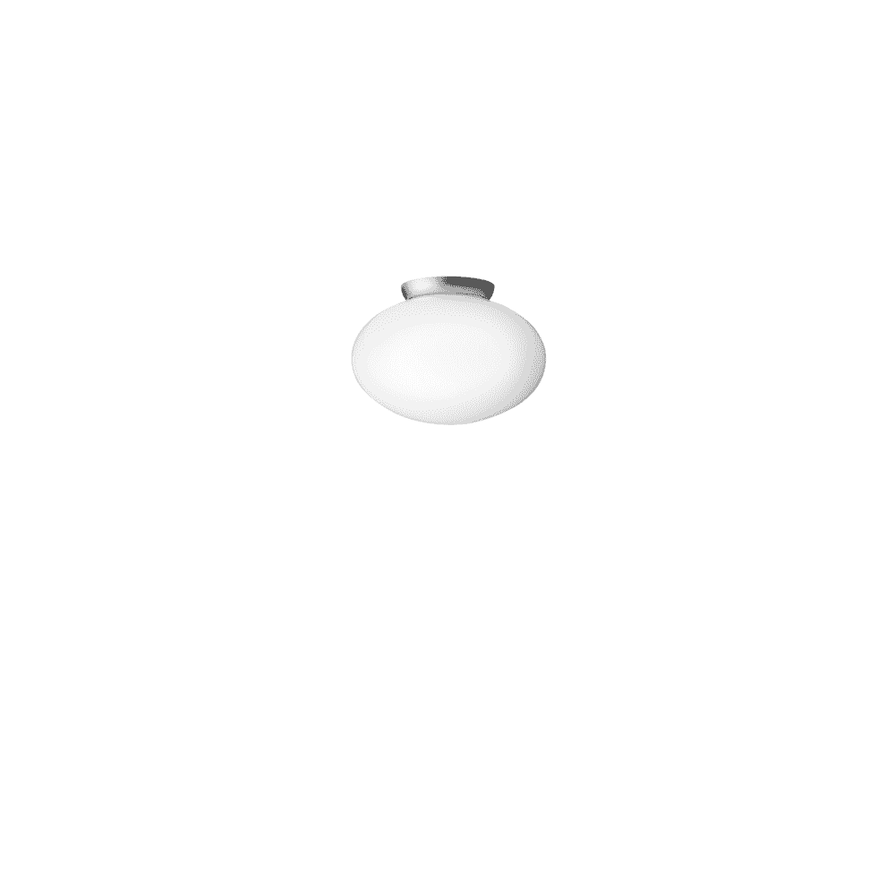 Nuura Rizzatto 301 Flush Light - Satin Silver & Opal Glass