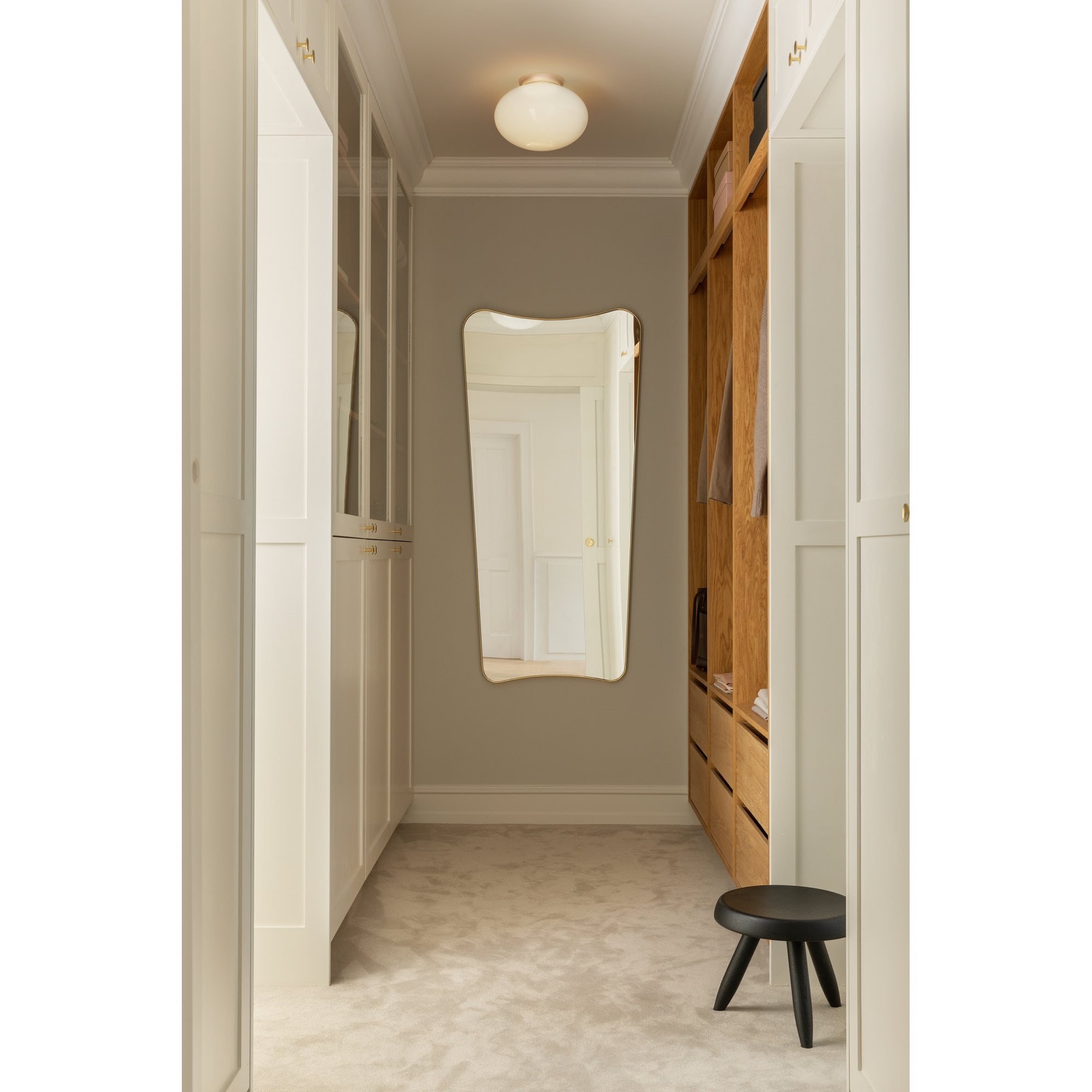 Nuura Rizzatto 301 Flush Light - Satin Silver & Opal Glass