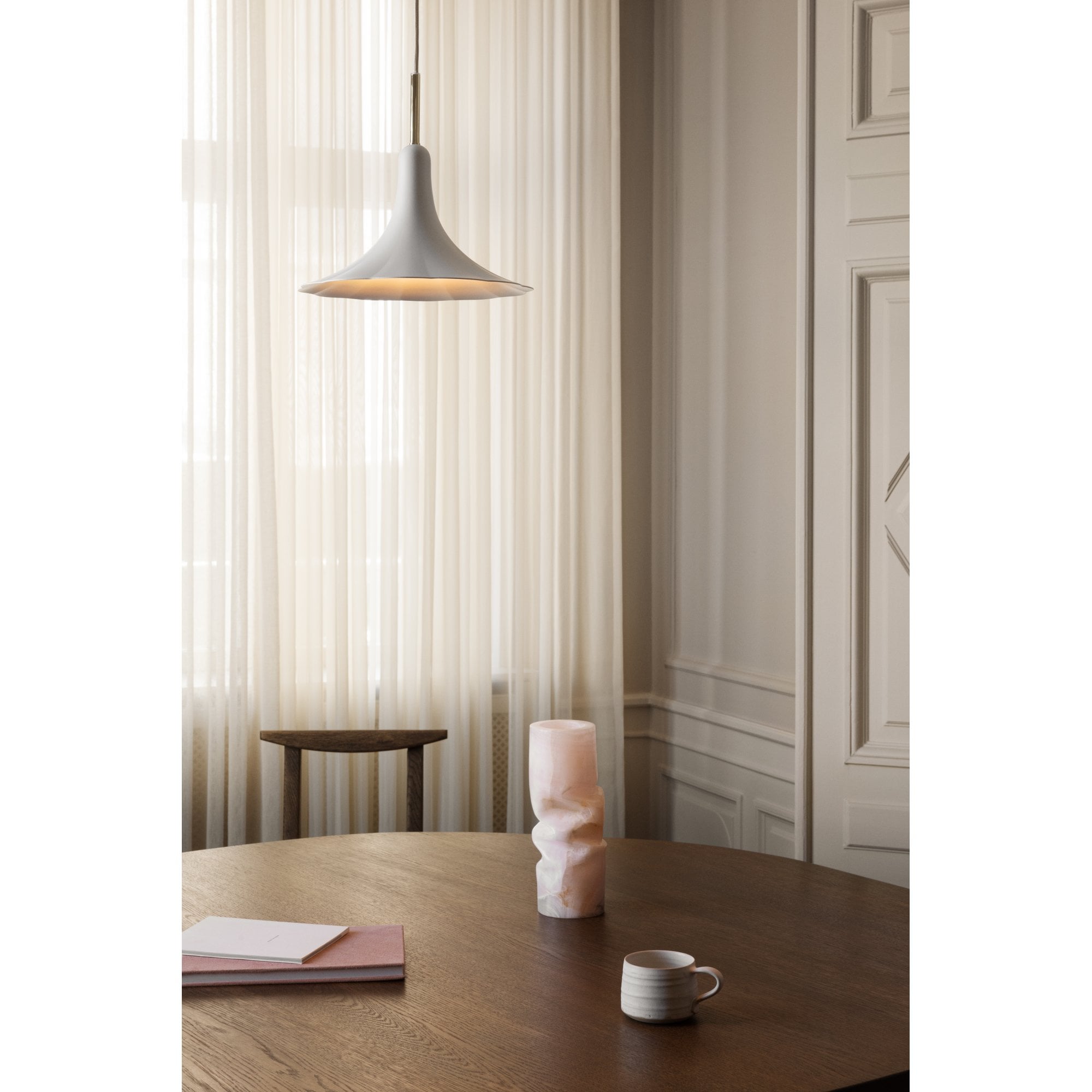 Nuura Petalii 1 Light Pendant - White & Polished Brass