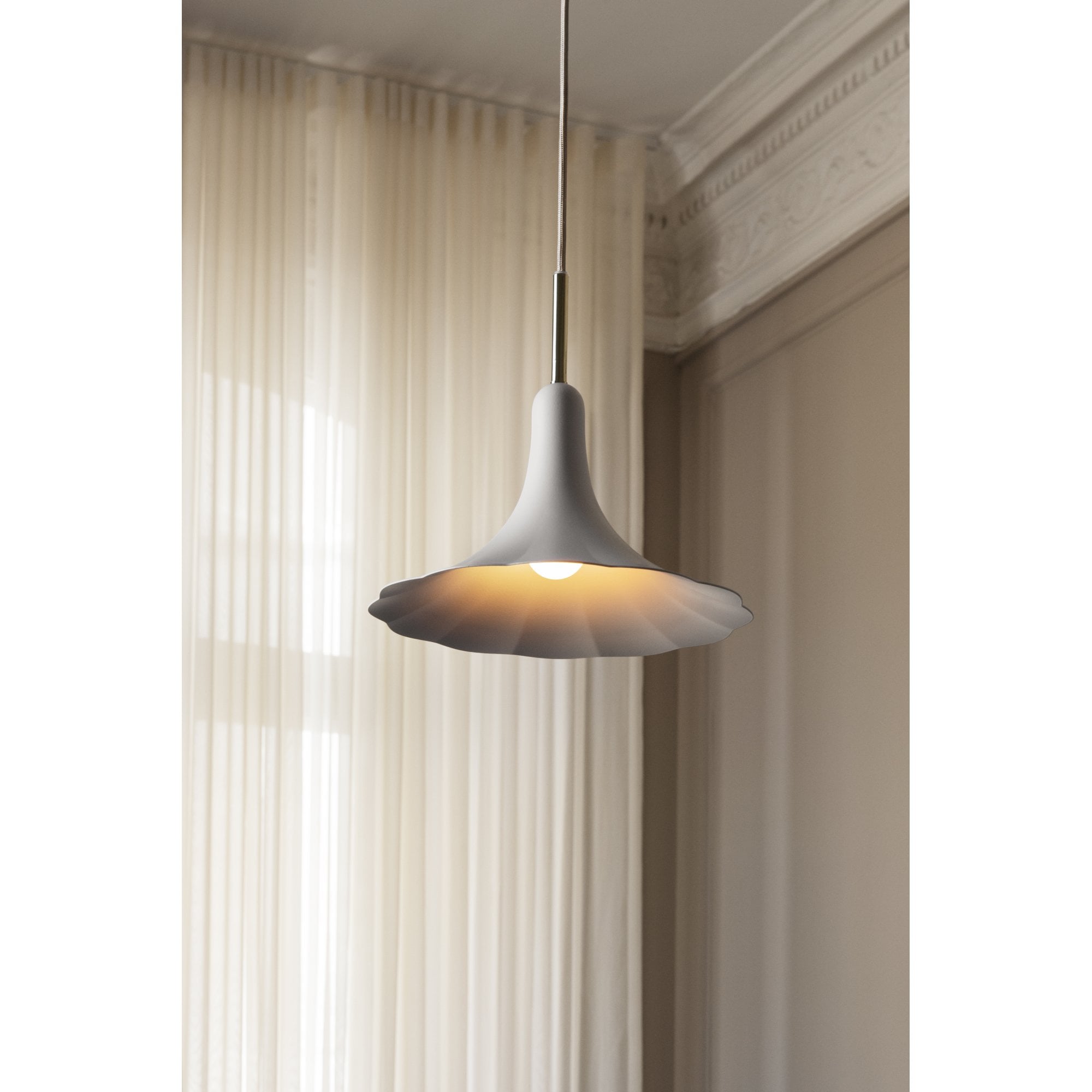Nuura Petalii 1 Light Pendant - White & Polished Brass