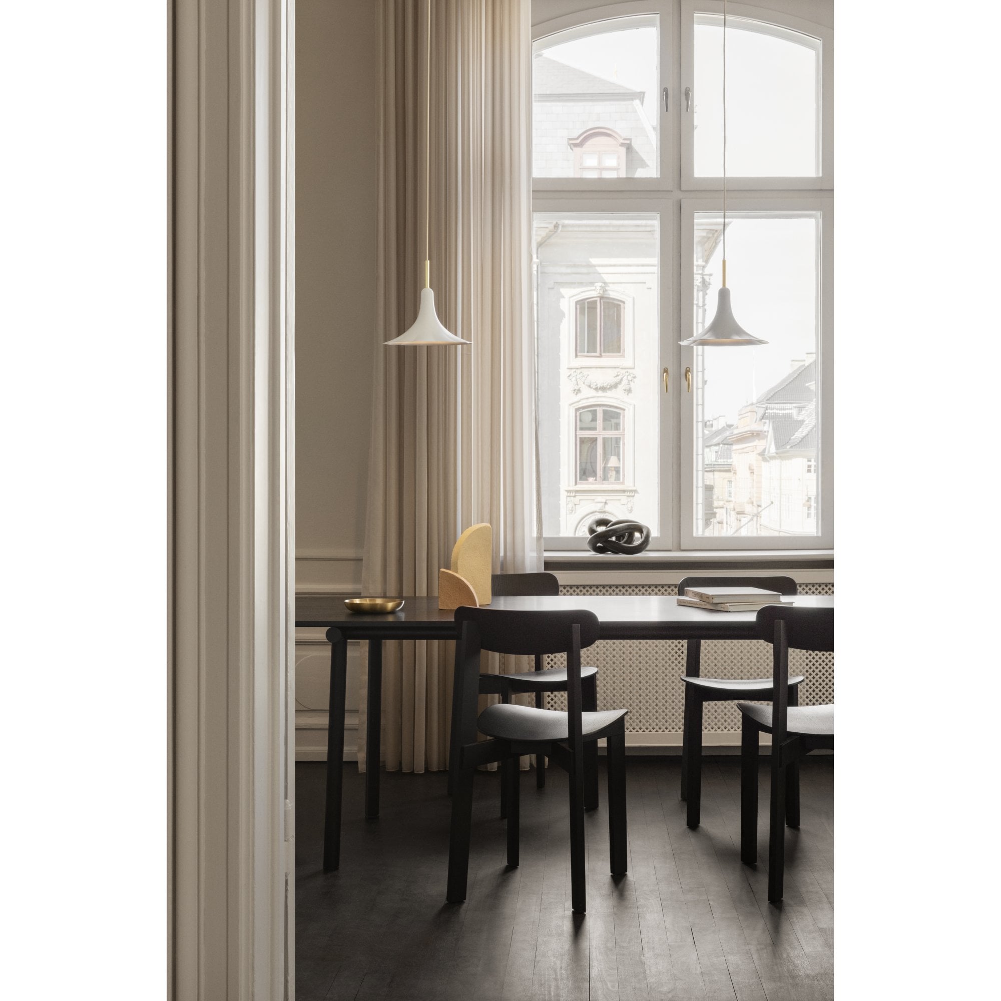 Nuura Petalii 1 Light Pendant - White & Polished Brass