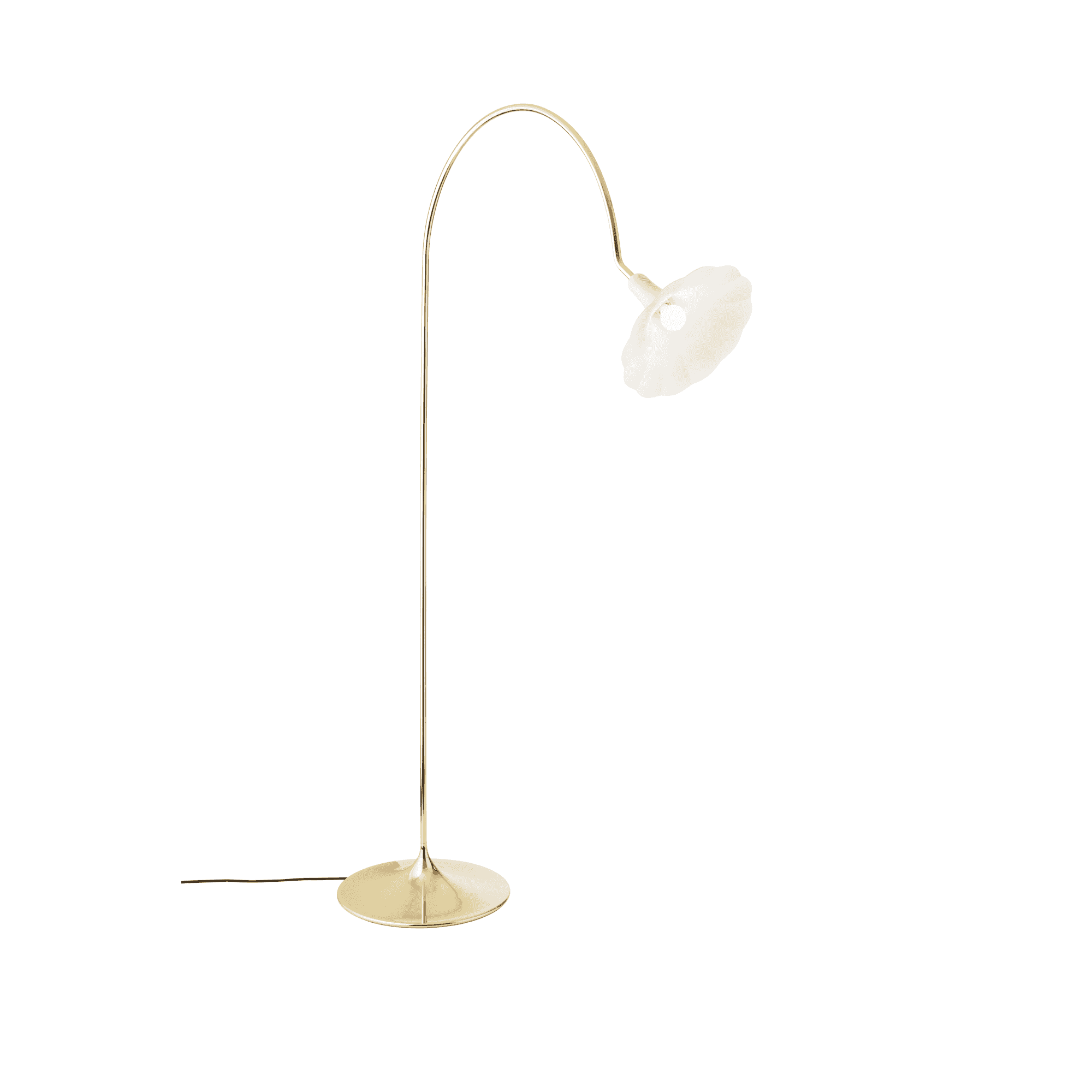 Nuura Petalii 1 Light Floor Lamp - White & Polished Brass
